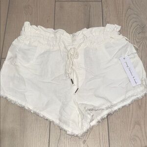 Young Fabulous & Broke Cream High Waist Shorts